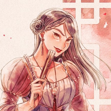 1girl alternate_costume animification asian black_hair braid brown_eyes dress fa_mulan_(disney) hair_bun holding long_hair long_sleeves looking_at_viewer lowres makeup mizala mulan_(movie) single_braid smile solo white_dress