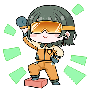 1girl arm_up artist_request blue_boots blue_gloves blush_stickers boots breast_pocket brick cable chibi closed_mouth collared_jumpsuit earrings foot_up fully_charged_(infinity_nikki) gloves goggles green_hair hand_up happy infinity_nikki jewelry jumpsuit lightning_bolt_print lowres medium_hair nikki_(series) notice_lines official_art orange-framed_eyewear orange-tinted_eyewear orange_jumpsuit pocket smile solo standing tinted_eyewear transparent_background two-tone_sleeves yellow_sleeves zipper zipper_pull_tab
