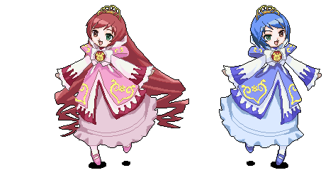 2girls animated animated_gif crossover dancing fine_(futagohime) fine_(prominence_dress_up)_(futagohime) full_body fushigiboshi_no_futago_hime heterochromia lowres multiple_girls parody red_hair rein_(futagohime) rein_(prominence_dress_up)_(futagohime) rozen_maiden saiguchi_otoufu siblings sisters souseiseki suiseiseki transparent_background twins