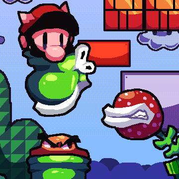 1boy block_(object) brick_block facial_hair goomba hat jump kuribo&#039;s_shoe looking_at_another mario mario_(series) mustache nintendo piranha_plant plant raccoon_mario raccoon_tail super_mario_bros._3 tail warp_pipe