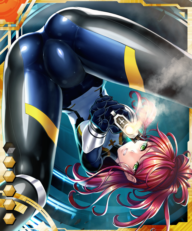 bodysuit card_(medium) card_(orange-ur) card_(ur) ponytail sano_toshihide selen_platinum taimanin_(series) taimanin_asagi_battle_arena_all_card_gallery taimanin_asagi_kessen_arena