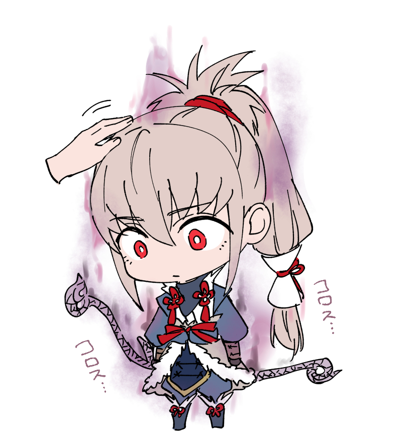 1boy aura bow_(weapon) dark_aura dark_persona fire_emblem fire_emblem_fates fujin_yumi_(fire_emblem) grey_hair headpat high_ponytail holding holding_bow_(weapon) holding_weapon japanese_clothes male_focus nintendo ponytail purple_aura red_eyes takumi_(empty_vessel)_(fire_emblem) takumi_(fire_emblem) taromarun weapon