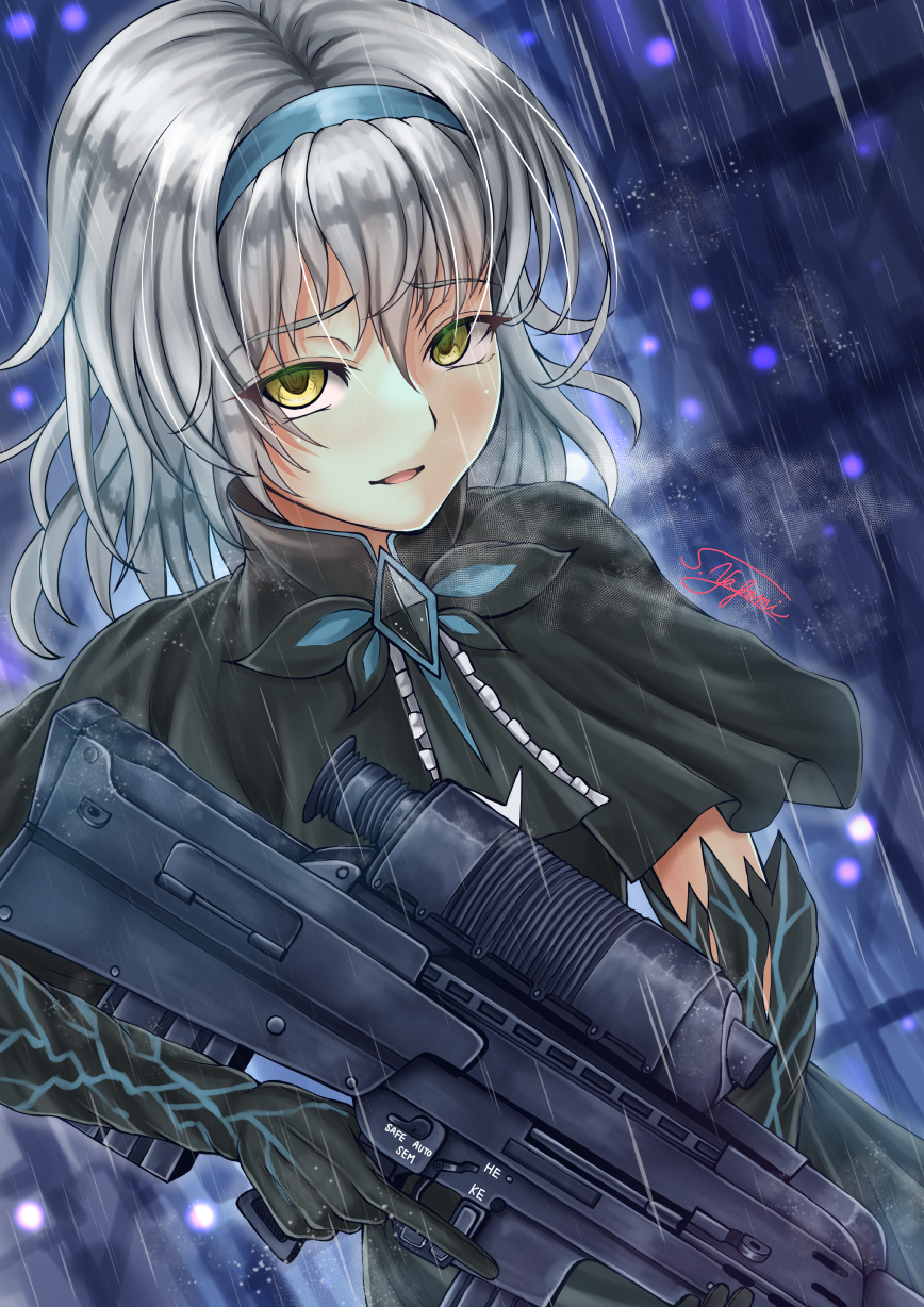 1girl airburst_grenade_launcher alice_margatroid alliant_techsystems assault_rifle bullpup carbine computerized_scope contraves_brashear_systems corruption green_eyes grenade_launcher grey_hair gun heckler_&amp;_koch highres huge_weapon l-3_communications_corporation l3_technologies long_gun looking_at_viewer military military_uniform modular_weapon_system multi-weapon multiple-barrel_gun night night-vision_device precision-guided_firearm prototype_design rain raincoat rifle scope semi-automatic_grenade_launcher short-barreled_rifle short_hair sight_(weapon) smart_scope solo telescopic_sight thermal_weapon_sight touhou transforming_weapon under-barrel_configuration underbarrel_assault_rifle underbarrel_rifle weapon white_hair xm104_(smart_scope) xm29_oicw yagamin258