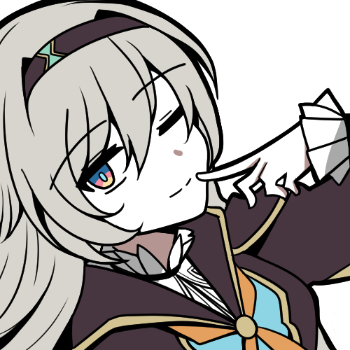1girl black_hairband collared_shirt electronduck finger_to_mouth firefly_(honkai:_star_rail) frilled_sleeves frills green_pupils grey_hair hair_between_eyes hair_intakes hairband hand_on_own_face honkai:_star_rail honkai_(series) jacket long_hair long_sleeves lowres multicolored_eyes neckerchief one_eye_closed orange_neckerchief shirt simple_background solo two-tone_eyes white_background white_shirt white_sleeves