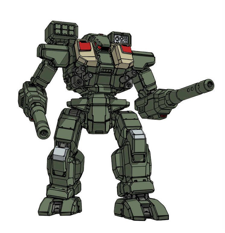 arm_cannon battletech cannon chest_cannon choujikuu_yousai_macross color_variation commentary darkton-artemis destroid dual_arm_cannons english_commentary hatch light machinery macross mecha missile_pod muzzle no_humans original redesign robot robotech science_fiction tomahawk_(destroid) u.n._spacy weapon white_background