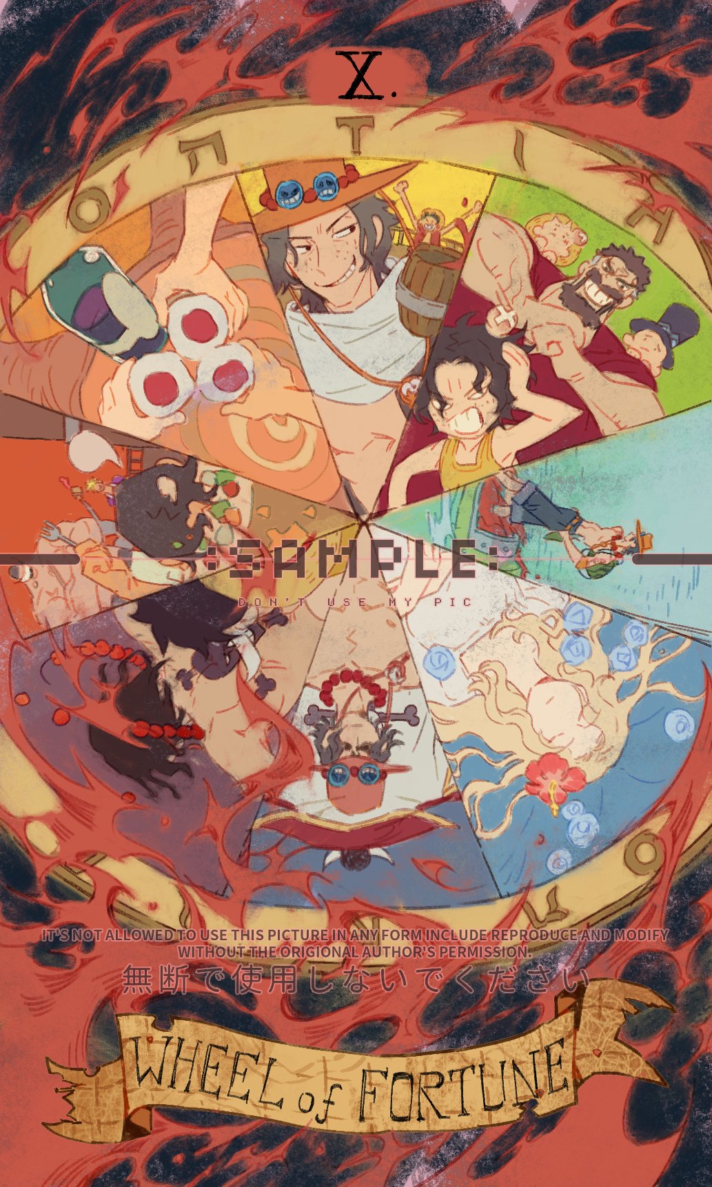 1girl 6+boys arms_up beard black_hair child commentary cup edward_newgate english_commentary facial_hair fire flower freckles hair_flower hair_ornament hat hibiscus highres holding holding_cup jewelry male_focus marco_(one_piece) monkey_d._garp monkey_d._luffy mother_and_son multiple_boys mustache necklace one_piece orange_hat pearl_necklace portgas_d._ace portgas_d._rouge sabo_(one_piece) siyangou49 smile solo straw_hat