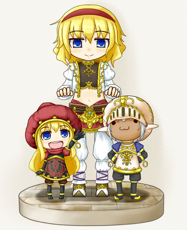 00s :3 afumau_(final_fantasy) alice_margatroid blonde_hair blue_eyes buront crossover final_fantasy final_fantasy_xi mnejing nice_(artist) open_mouth ovjang pointy_ears puppet shanghai_doll silver_hair strange_and_bright_nature_deity the_iron_of_yin_and_yang touhou