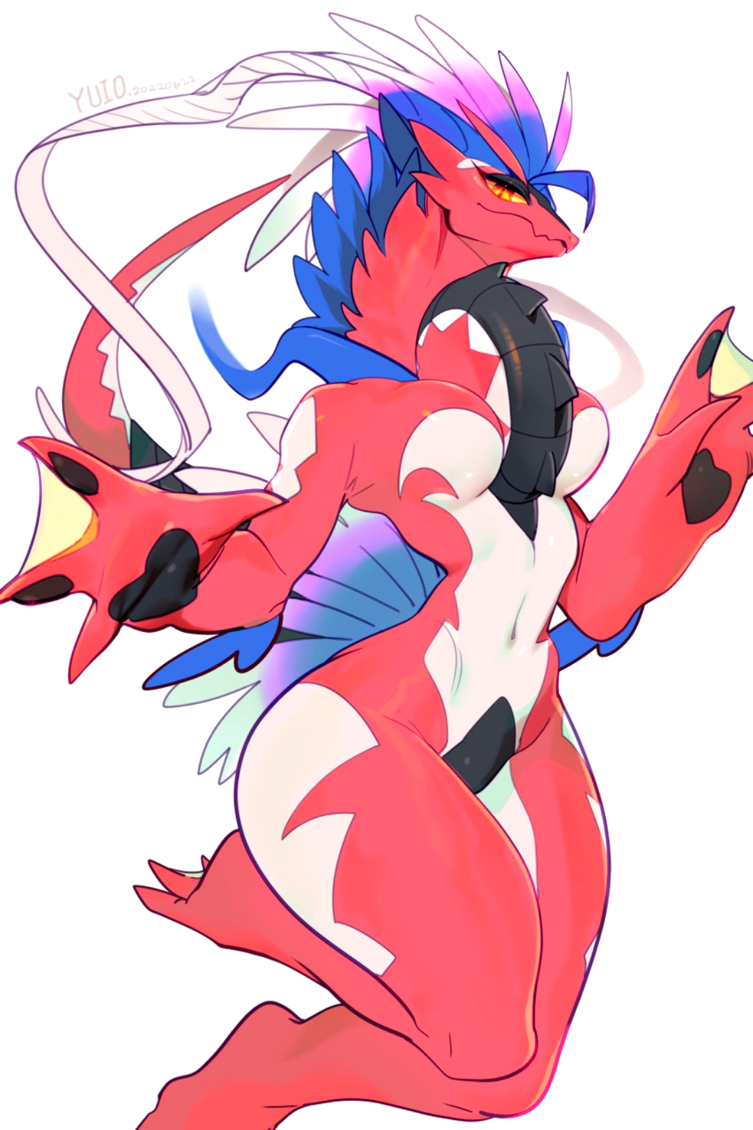 1girl breasts highres koraidon lizard nintendo pokemon recolor tagme third-party_edit yuio58ok