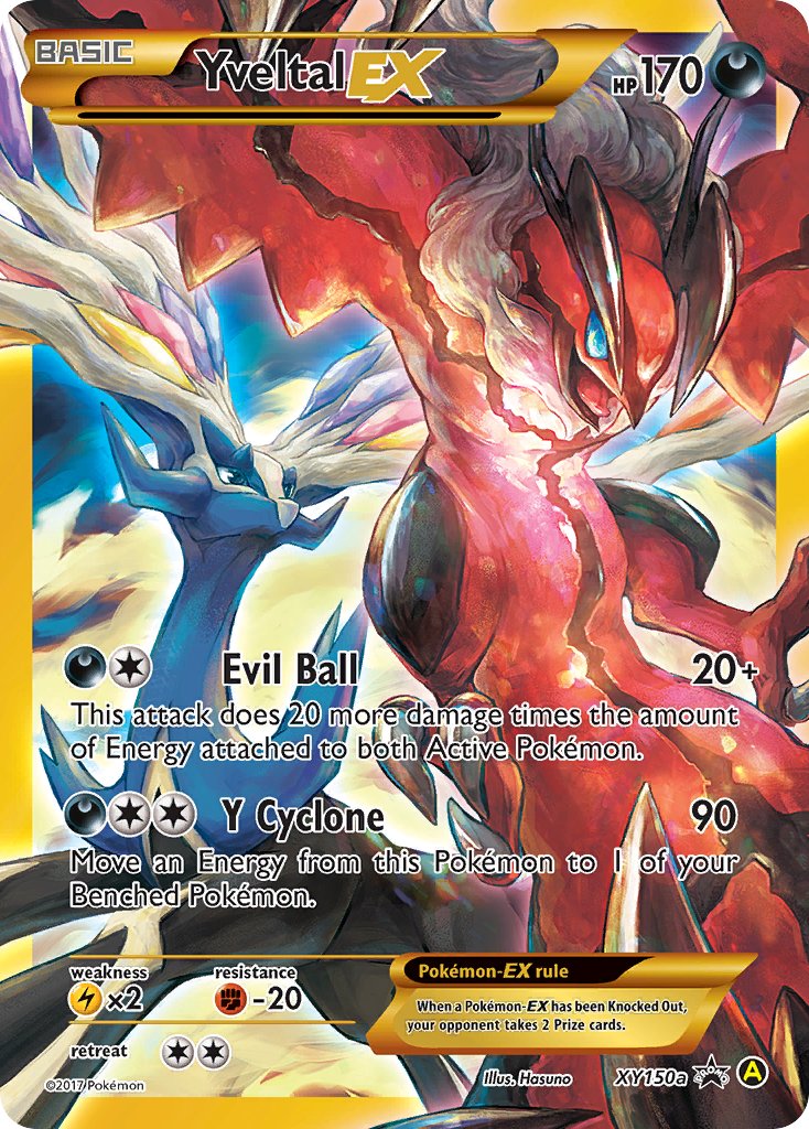 animal_focus antlers artist_name blue_eyes character_name copyright_name copyright_notice english_text flying gen_6_pokemon hasuno_(poketcg) horns legendary_pokemon nintendo no_humans official_art open_mouth pokemon pokemon_(creature) pokemon_card pokemon_focus pokemon_tcg talons third-party_source trading_card xerneas yveltal