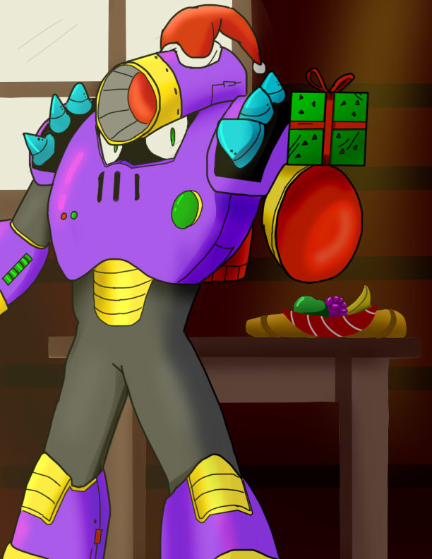 christmas edwin_black_(darkzerokc) hat mega_man_(classic) mega_man_(series) mega_man_5 napalm_man red_hat self-upload tagme