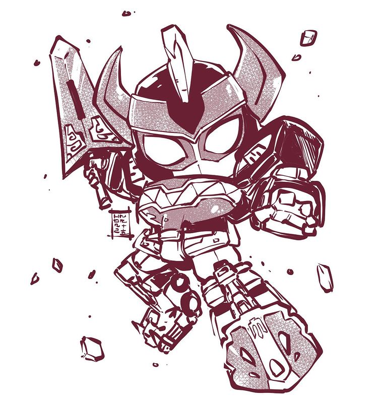 animification chibi commentary daijuujin daizyuzin dino_megazord english_commentary greyscale hendoranto holding holding_sword holding_weapon horns kyouryuu_sentai_zyuranger looking_at_viewer mecha mighty_morphin_power_rangers monochrome no_humans open_hand power_rangers robot rock science_fiction solo super_robot super_sentai sword tokusatsu weapon white_background