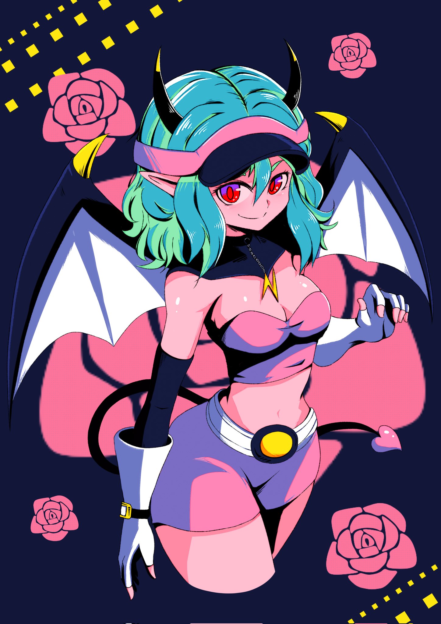 1girl demon_girl digimon digimon_(creature) female_focus highres looking_at_viewer navimon_(digimon) smile solo