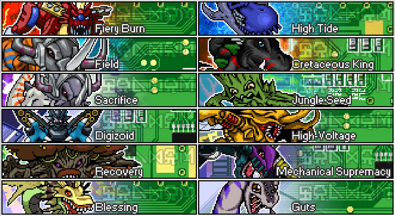 airdramon beta_digimon brachimon cyborg digimon digimon_(creature) digimon_rearise digimon_world digimon_world_3 digimon_xros_wars dragon gigabreakdramon greymon_(ash) greymon_o heraklekabuterimon horns jyureimon magnamon_(battle_park) mastertyranomon metalgarurumon_(red) open_mouth sharp_teeth teeth tree tyrannosaurus_rex whamon woodmon