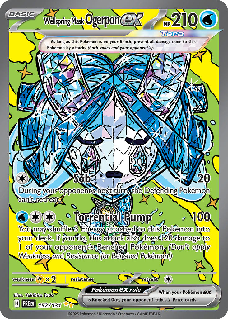 artist_name bright_pupils card_(medium) character_name company_name copyright_name copyright_notice english_text gem holding holding_mask mask nintendo official_art ogerpon ogerpon_(wellspring_mask) pokemon pokemon_(creature) pokemon_card pokemon_focus pokemon_tcg solo sparkle star-shaped_pupils star_(symbol) symbol-shaped_pupils tada_yukihiro terastallization third-party_source trading_card water water_drop white_pupils yellow_eyes