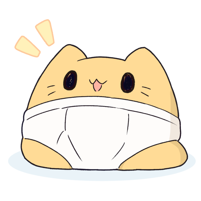 :3 animal_focus blob_(google) briefs cat male_underwear no_humans notice_lines open_mouth original simple_background umihio underwear white_background white_male_underwear