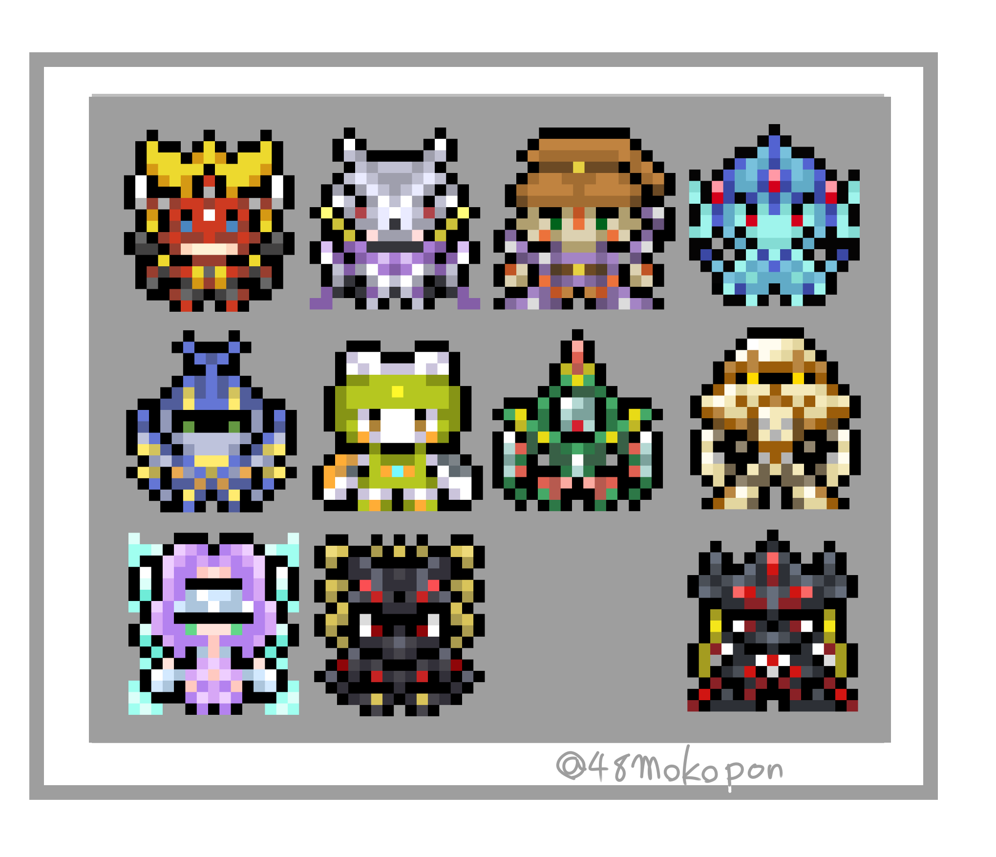 agnimon arbormon blitzmon chackmon digimon digimon_(creature) digimon_frontier duskmon fairimon fins frog_girl grottemon helmet highres louwemon mercuremon monster_girl ranamon wolfmon