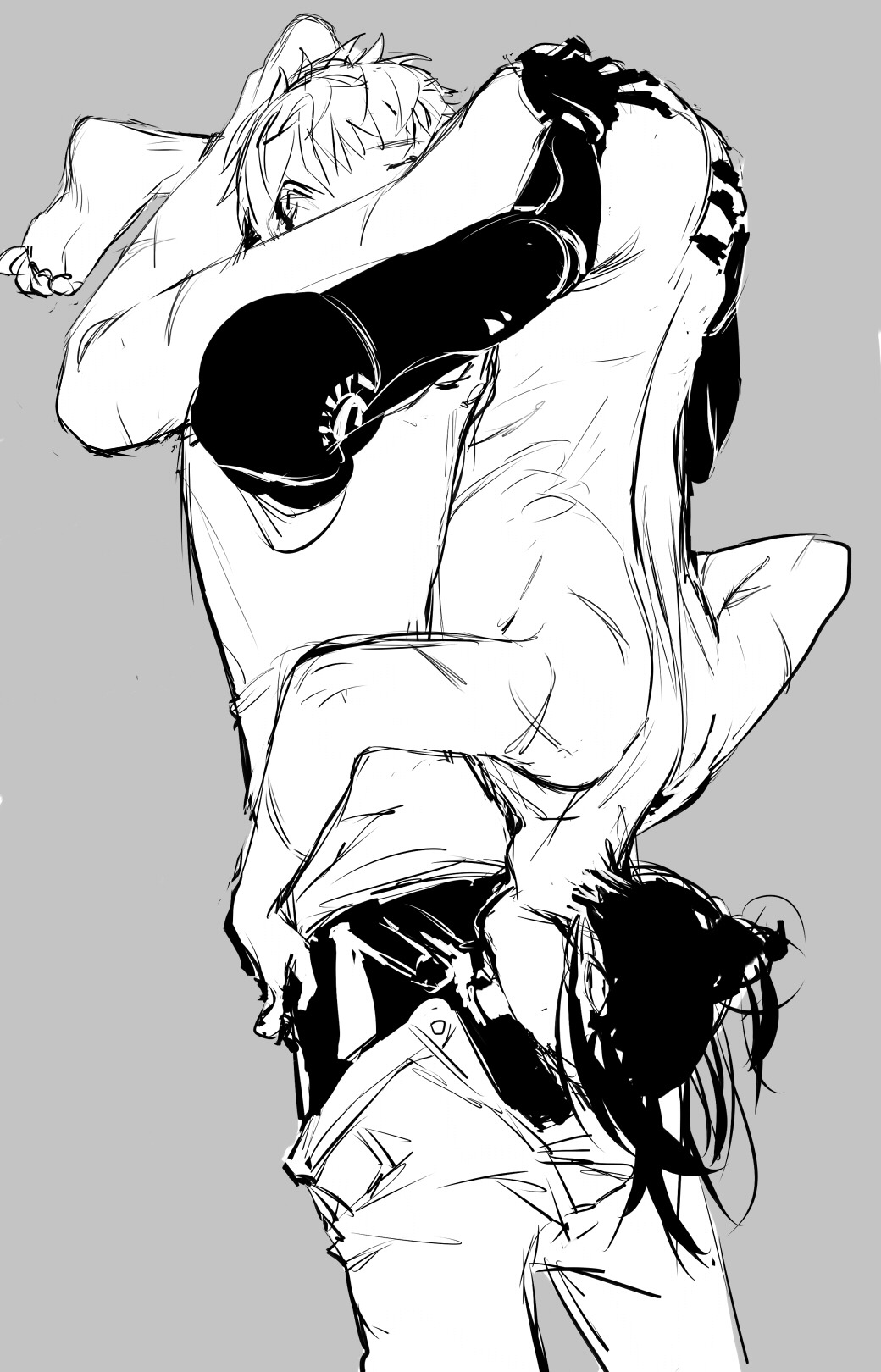 2boys 69 clothed_male_nude_male fellatio furaitsu genos lifting_person multiple_boys nude onsoku_no_sonic oral yaoi