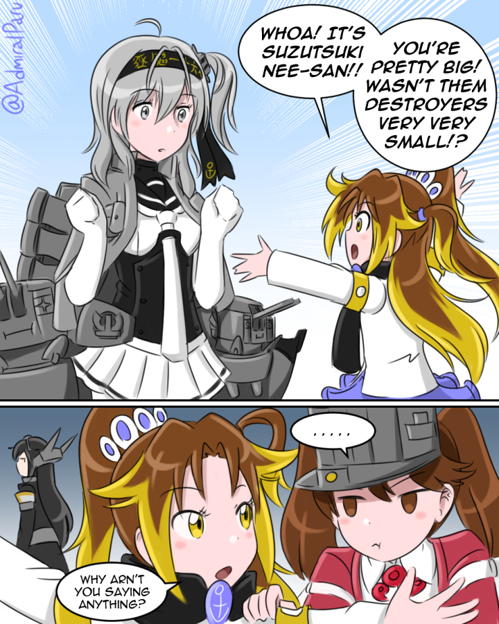... 2koma admiral_paru black_hair black_ribbon chou-10cm-hou-chan chou-10cm-hou-chan_(akizuki&#039;s) chou-10cm-hou-chan_(suzutsuki&#039;s) comic english_text female_admiral_(kancolle) gloves hand_on_own_chest kantai_collection little_girl_admiral_(kancolle) minty_mackenzie multicolored_hair nagato_(kancolle) pantyhose ponytail pout remodel_(kantai_collection) ribbon ryuujou_(kancolle) short_twintails side_ponytail speech_bubble suzutsuki_(kancolle) twintails twitter_username white_gloves white_hair