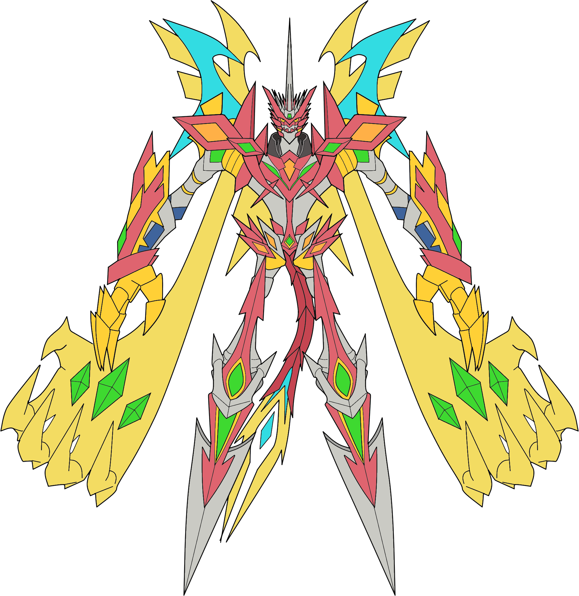 armor claws digimon digimon_(creature) energy highres jesmon jesmon_gx jesmon_x-antibody solo translation_request