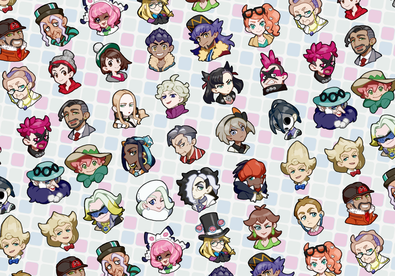6+boys 6+girls ahoge allister_(pokemon) asymmetrical_bangs avery_(pokemon) bad_id bad_pixiv_id baseball_cap bea_(pokemon) beanie bede_(pokemon) black_hair black_hairband black_headwear black_jacket blonde_hair blue_headwear bow_hairband champion_uniform choker clenched_teeth closed_mouth collarbone commentary_request curly_hair dark-skinned_female dark-skinned_male dark_skin earrings expedition_uniform eyelashes eyewear_on_head facepaint facial_hair freckles fur-trimmed_jacket fur_hat fur_trim glasses gloria_(pokemon) gordie_(pokemon) green_eyes green_headwear grey_choker grey_headwear hair_between_eyes hair_bun hairband hat helmet highres honey_(pokemon) hop_(pokemon) hyde_(pokemon) jacket jewelry kabu_(pokemon) klara_(pokemon) komame_(st_beans) leon_(pokemon) long_eyebrows long_hair looking_at_viewer magnolia_(pokemon) marnie_(pokemon) mask melony_(pokemon) milo_(pokemon) mole mole_under_mouth multicolored_hair multiple_boys multiple_girls mustard_(pokemon) necklace nessa_(pokemon) nintendo oleana_(pokemon) one_eye_closed opal_(pokemon) open_mouth orange_hair orange_headwear orange_jacket peony_(pokemon) piers_(pokemon) pink_hair pokemon pokemon_swsh popped_collar purple_hair raihan_(pokemon) red_shirt rose_(pokemon) scarf shielbert_(pokemon) shirt short_hair side_ponytail sidelocks silver_hair single_hair_bun smile smug sonia_(pokemon) sordward_(pokemon) sun_hat sunglasses tam_o'_shanter team_yell_grunt teeth two-tone_hair undercut victor_(pokemon) white_headwear