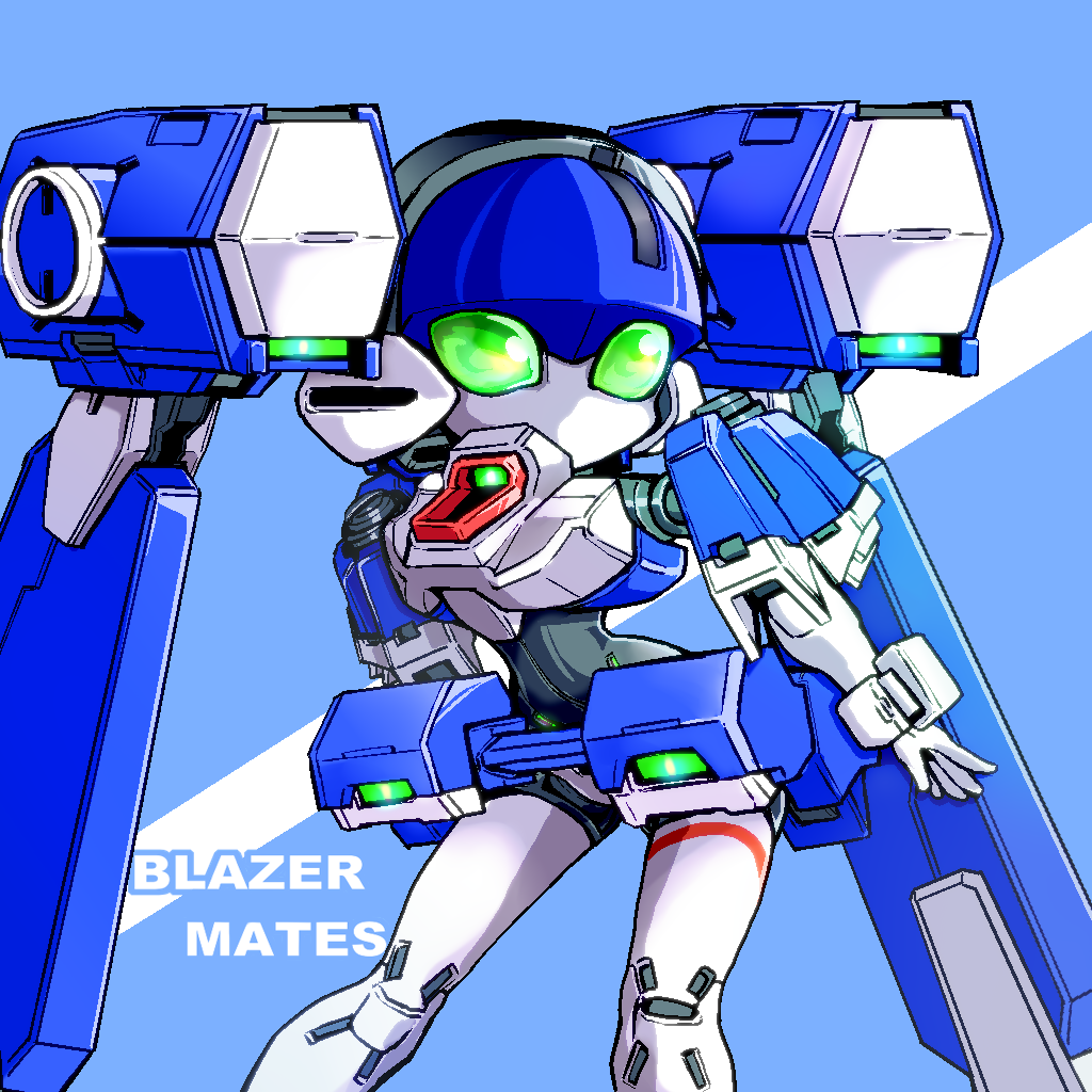 1girl android blazermate colored_sclera green_eyes green_sclera humanoid_robot joints mechanical_hair medarot mengnaidu no_mouth no_nose robot robot_girl robot_joints skirt twintails