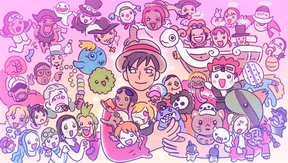 &gt;_&lt; 6+boys 6+girls ^_^ antlers bartolomeo basil_hawkins beard bellemere bepo bird black_hair blonde_hair blue_hair blue_skin blush boa_hancock boat borsalino_(kizaru) brook_(one_piece) brothers buggy_the_clown capone_gang_bege cat chibi cigar closed_eyes colored_skin commentary crocodile_(one_piece) cross dark-skinned_male dark_skin dinosaur donquixote_doflamingo donquixote_rocinante dr._hiluluk dracule_mihawk earrings edward_elric edward_newgate epaulettes eustass_kid eyewear_on_head facial_hair food franky_(one_piece) going_merry gol_d._roger green_hair green_headband hair_slicked_back halo happy_tears hashtag-only_commentary hat hattori_(one_piece) headband heart holding holding_food holding_ice_cream hood hook_hand horns ice_cream jewelry jinbe_(one_piece) killer_(one_piece) koala_(one_piece) koby_(one_piece) kuzan_(aokiji) long_hair long_nose long_tongue looking_at_viewer marco_(one_piece) marshall_d._teach monkey_d._luffy multiple_boys multiple_girls mustache nami_(one_piece) necklace nefertari_vivi nico_robin one_piece open_mouth pearl_necklace pendant penguin_(one_piece) perona pigeon pikaole pink_hair ponytail portgas_d._ace red_hair reindeer_antlers rob_lucci roronoa_zoro sabo_(one_piece) sakazuki_(akainu) sanji_(one_piece) scar scar_across_eye scar_on_face scratchmen_apoo shachi_(one_piece) shanks_(one_piece) short_hair siblings smile smoker_(one_piece) straw_hat sunglasses symbol-only_commentary tashigi tears tongue tony_tony_chopper trafalgar_law unworn_blindfold usopp watercraft x_drake