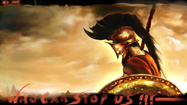1boy 300_(movie) cape girdle image_sample leonidas male_focus pixiv_sample resized shield solo spartan tooth topless_male