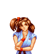 1990s_(style) 1girl adk animated animated_gif bouncing_breasts breasts brown_hair female_focus game izumo_ryoko judo judogi judoka lowres neo_geo pixel_art retro_artstyle side_ponytail smile snk solo transparent_background world_heroes