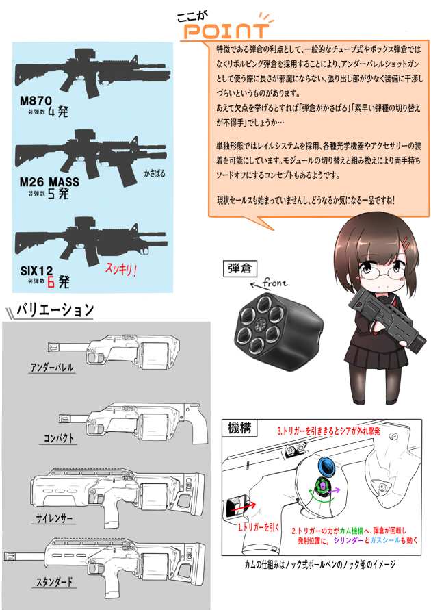 1girl assault_rifle bolt-action_shotgun bolt_action brown_hair bullpup bushmaster_firearms_international c-more_competition carbine chart chibi colt&#039;s_manufacturing_company colt_defense cross-section crye_precision cylinder cylinder_(weapon) daniel_defense diagram engineering_drawing extended_barrel fn_herstal gas-seal_revolver glasses gun hair_ornament hairclip information_sheet integral_suppressor integrally-suppressed_firearm japanese_text kac_masterkey knight&#039;s_armament_company lewis_machine_and_tool_company long_gun m26-mass m4_carbine modular_weapon_system norinco_(firearms_manufacturer) original pantyhose polygonal_suppressor pump-action_shotgun pump_action purple_eyes quick-change_barrel_system remington_870 remington_arms revolver_shotgun rifle salvo_12 sarsılmaz_arms schematic school_uniform scope sekino_takehiro semi-automatic_shotgun short-barreled_rifle shotgun sight_(weapon) silencerco six12 skirt sme_ordnance stand-alone_configuration stock_(firearm) straight-pull_shotgun straight_pull suppressor suppressor_focus suppressor_profile taurus_(manufacturer_company) telescopic_sight telescoping_stock text_focus transformation transforming_weapon translation_request u.s._ordnance under-barrel_configuration underbarrel_shotgun united_defense_manufacturing_corporation weapon weapon_focus weapon_name weapon_profile weird_guns_of_the_world