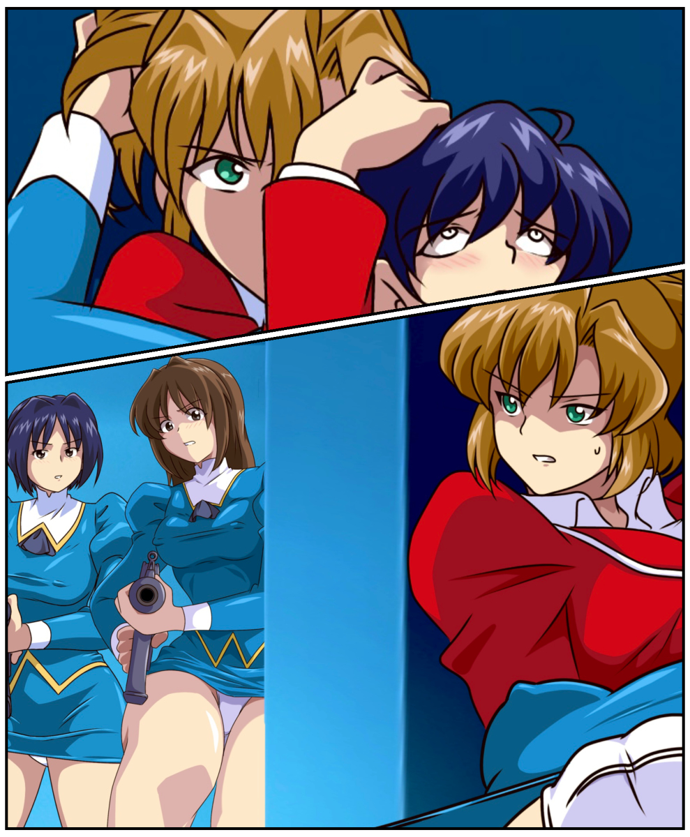 4girls agent_aika aika_(series) blue_delmo delmogeny_uniform highres kuroyoshi multiple_girls sumeragi_aika tagme unconscious