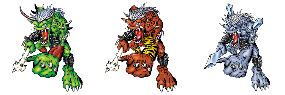 belt bone digimon fangs fugamon hyougamon ice official_art oni orgemon