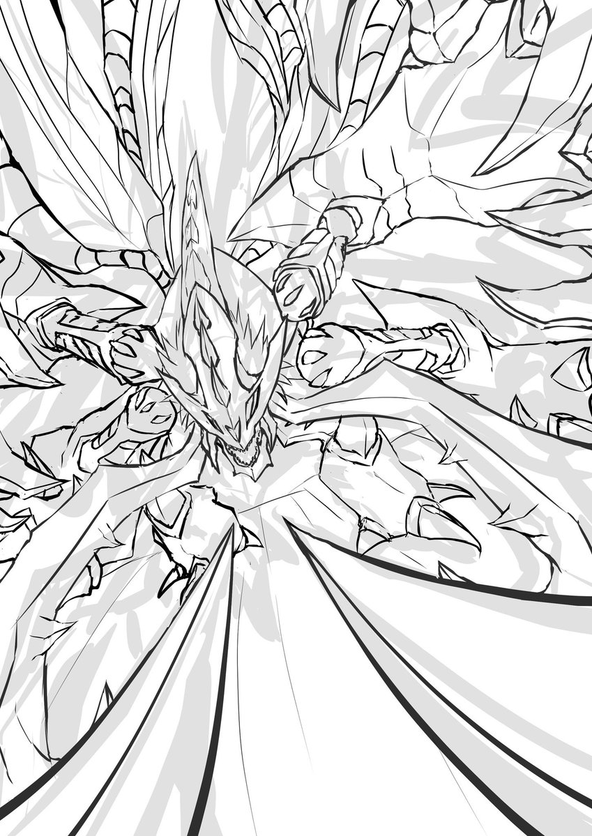 1other bug digimon digimon_(creature) grankuwagamon looking_at_viewer monster other_focus solo