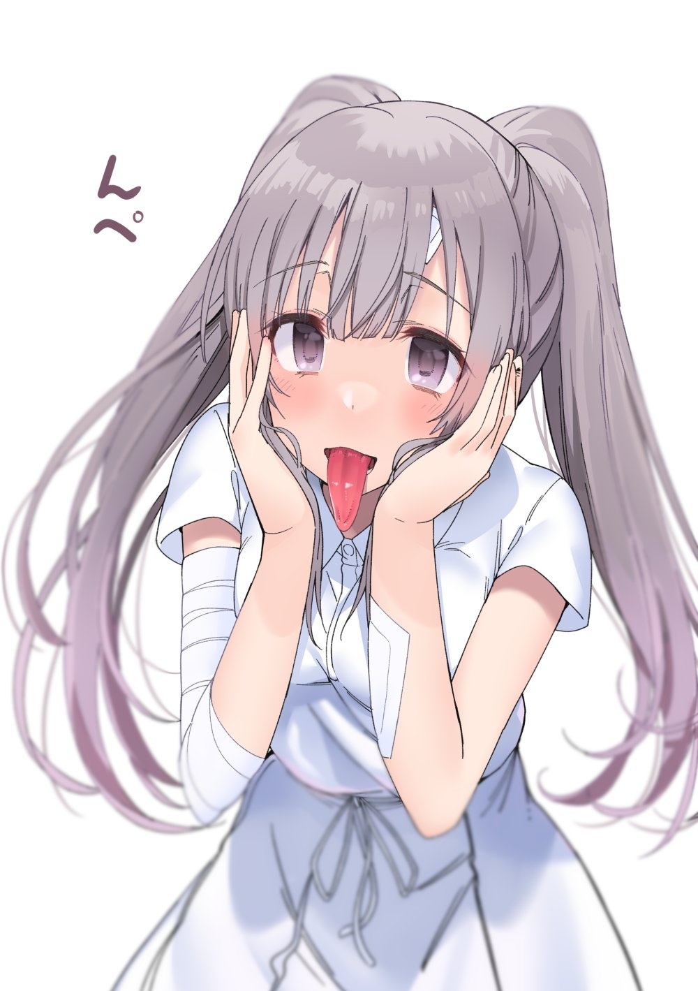 1girl artist_request bandages highres idolmaster idolmaster_shiny_colors long_tongue tagme tongue yukoku_kiriko