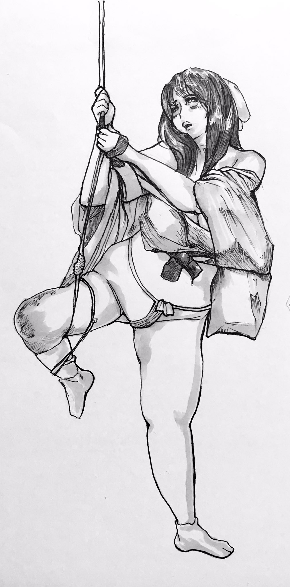 bdsm bondage bound chouzuki_maryou drawing hand_drawn highres loincloth