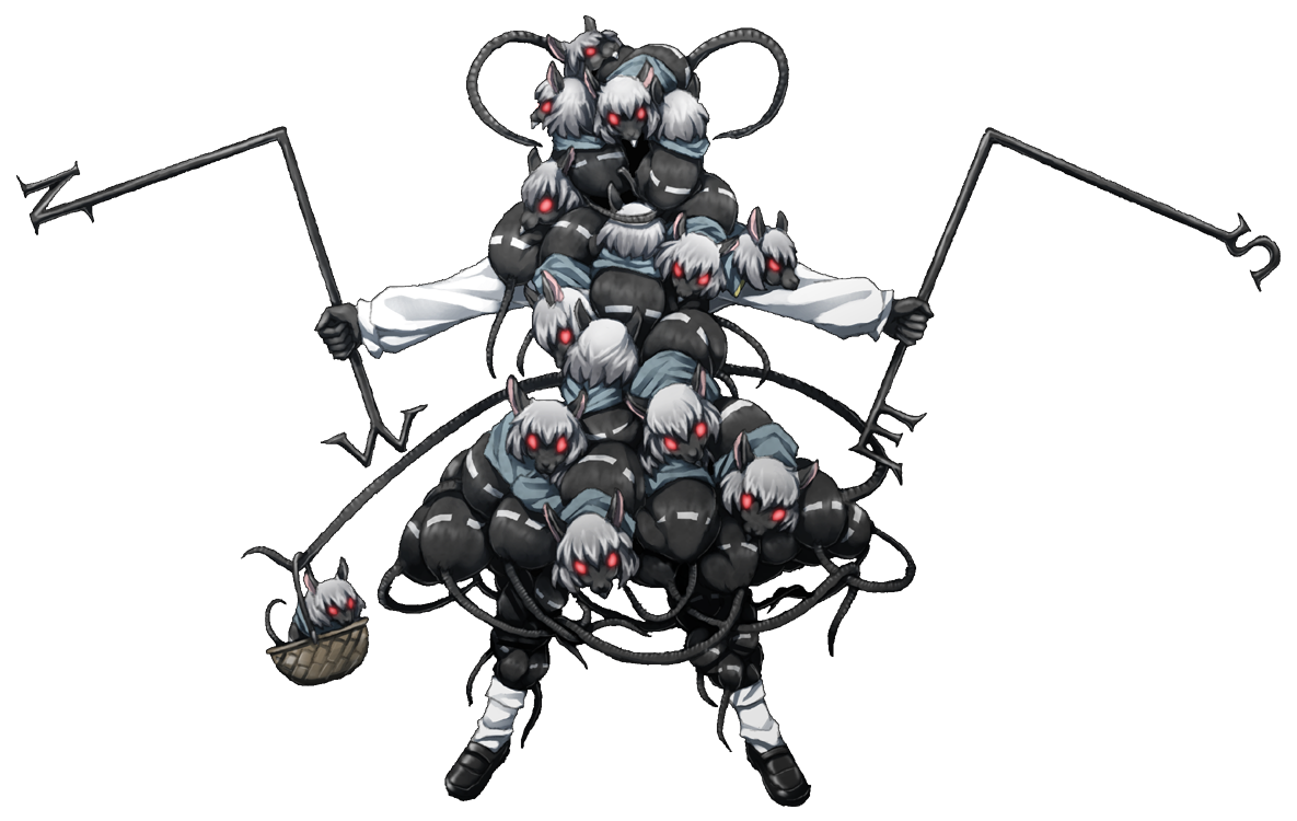 6+girls atlus bad_id bad_pixiv_id basket dress female_focus full_body looking_at_viewer mazeran multiple_girls multiple_persona nazrin nazrin_(mouse) persona red_eyes shoes socks touhou transparent_background