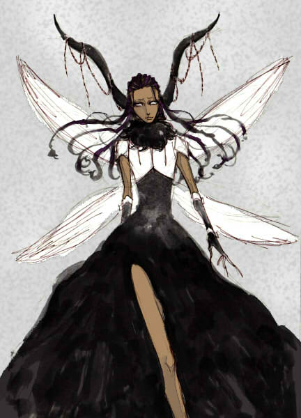 7_veil bleach chain dark_skin dress tousen_kaname wings