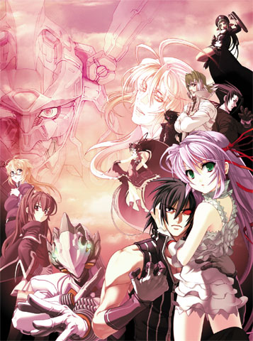 00s 4boys 5girls al_azif_(demonbane) daijuuji_kurou demonbane doctor_west elsa etheldreda everyone hadou_ruri hug laika_(demonbane) leica_(demonbane) lowres master_therion metatron multiple_boys multiple_girls nishii_(damnedrive) nitroplus sandalphon_(evangelion) thighhighs wynfield