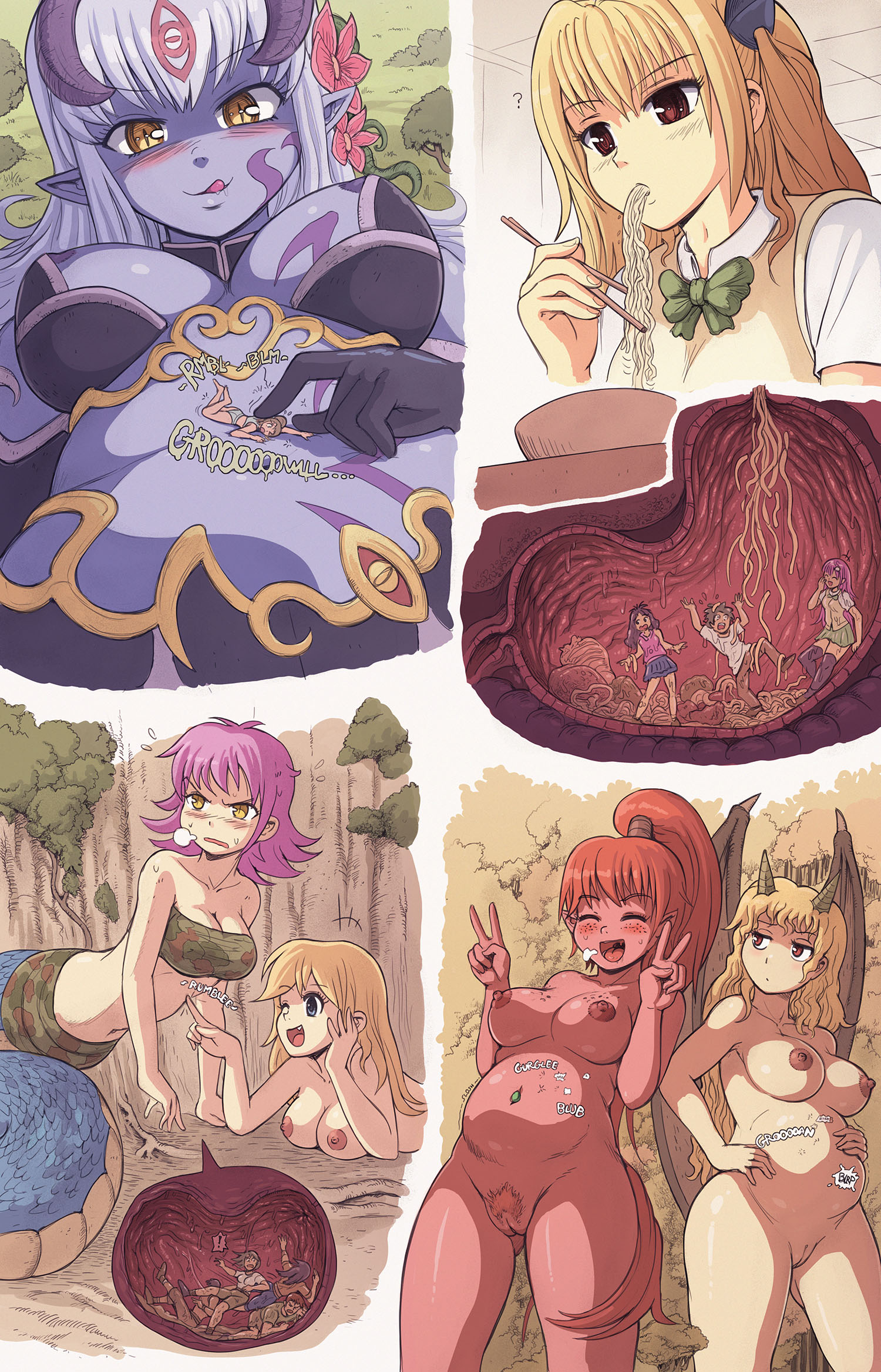 pussy vore karbo, alipheese fateburn xvi, anna (karbo), crisis, konjiki no yami, lala  satalin deviluke, yuuki mikan, yuuki rito, mon-musu quest!, to love-ru,  highres, !, 3boys, 6+girls, ?, blonde hair, blush, breasts, cleavage, cleft