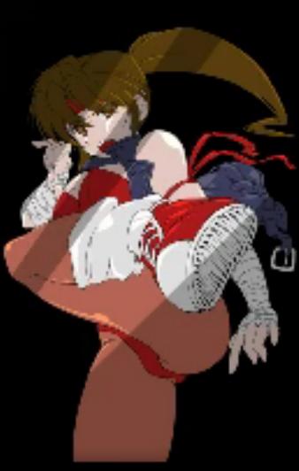 1girl artist_request breakers breasts brown_eyes brown_hair brown_socks cleavage female_focus fighting_stance headband jacket leg_up leg_warmers leotard looking_at_viewer loose_socks open_mouth pantyhose ponytail shoes simple_background sneakers socks solo tia_langray wrist_wrap