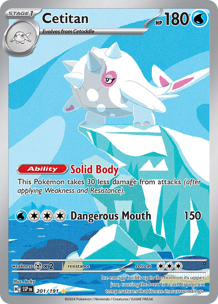 animal_focus artist_name bananajerky card_(medium) cetitan cetoddle character_name closed_mouth company_name copyright_name copyright_notice english_text gen_3_pokemon ice nintendo no_humans official_art pokemon pokemon_(creature) pokemon_card pokemon_focus pokemon_tcg solo solo_focus third-party_source trading_card wailmer water