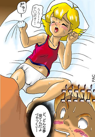1990s_(style) blonde_hair bushbaby daisougen_no_chiisana_tenshi_bush_baby jacqueline_rhodes lowres nippon_animation panties red_shirt shirt underwear world_masterpiece_theater
