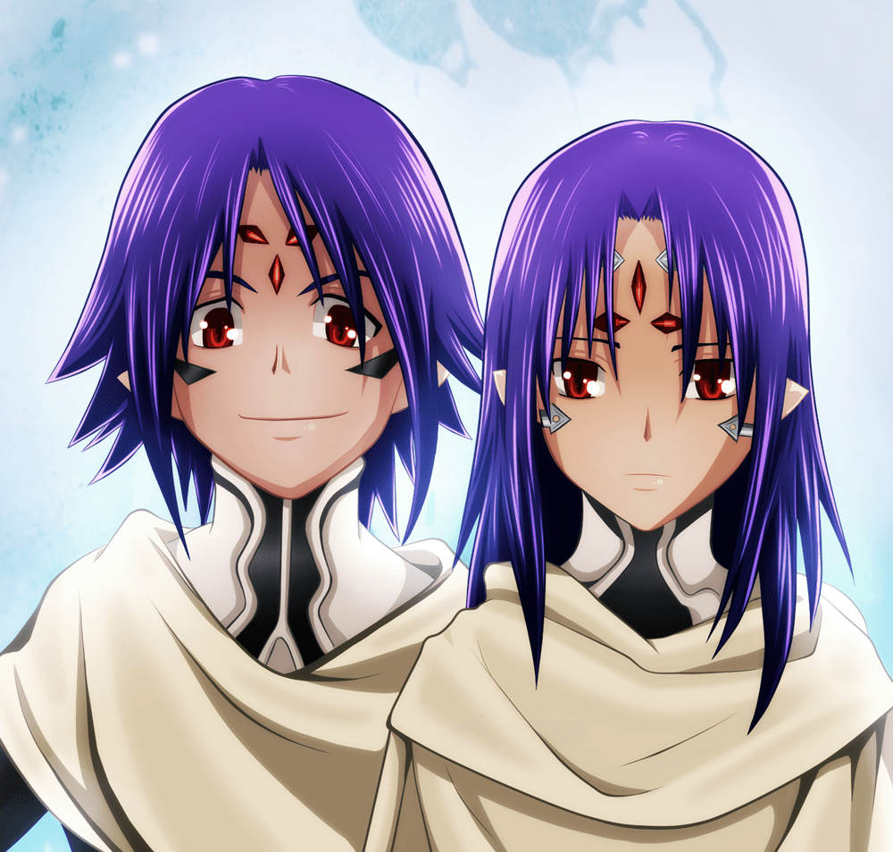 aion_(chrono_crusade) chrno_crusade chrono cloak gonzo light long_hair purple_hair red_eyes short_hair smile