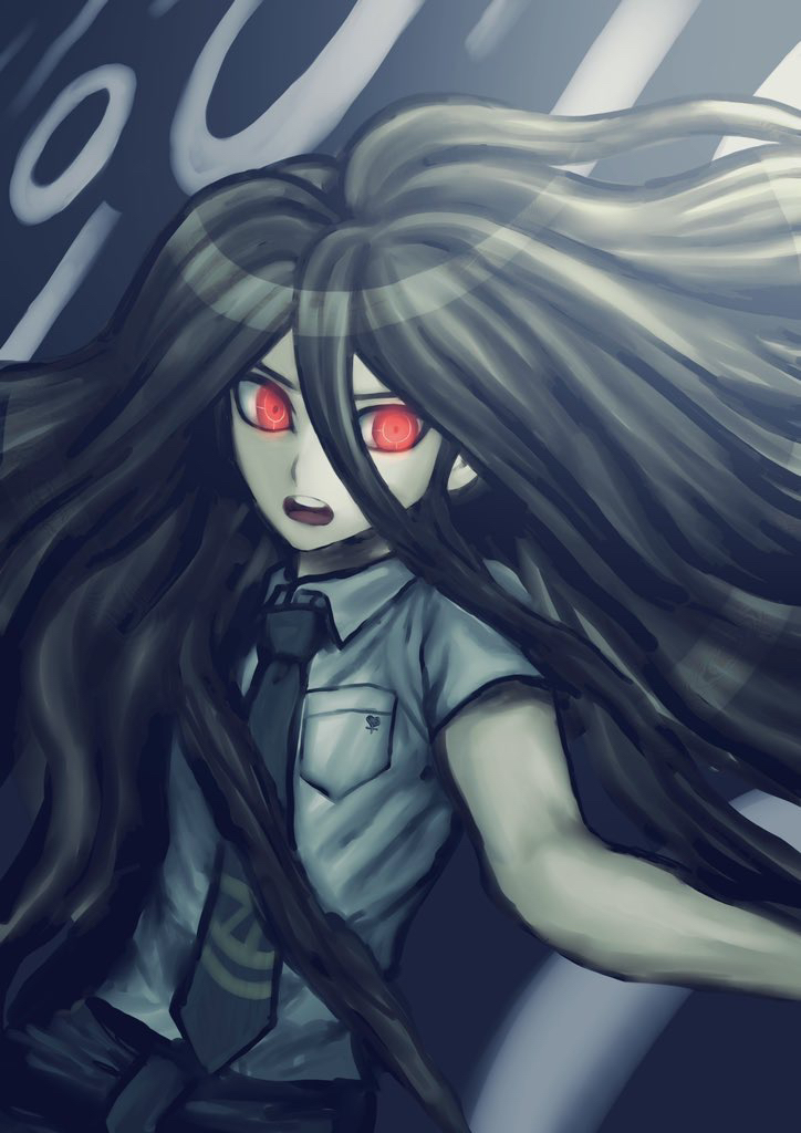 1boy black_pants breast_pocket brown_hair cosplay cowboy_shot d: danganronpa_(series) danganronpa_2:_goodbye_despair green_necktie hair_between_eyes hinata_hajime hinata_hajime_(cosplay) kamukura_izuru long_hair male_focus necktie open_mouth pants pocket red_eyes short_sleeves solo teeth upper_teeth_only uranagi_(uranaginasi)