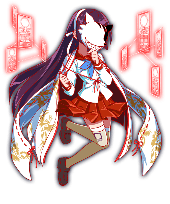 animal_print anime_coloring aqua_neckerchief artist_request bird_print black_mask blunt_sidelocks brown_shoes brown_thighhighs crash_fever fingernails fox_mask full_body furisode furisode_sleeves game_cg hairband himiko_(crash_fever) horizontal-striped_sleeve_cuffs japanese_clothes kimono leg_up loafers long_hair long_sleeves mask neckerchief number_print numbered official_art ofuda outline pleated_skirt print_kimono print_sleeves print_thighhighs purple_hair red_outline red_ribbon red_sailor_collar red_skirt red_sleeve_cuffs ribbon ribbon-trimmed_sleeves ribbon_trim sailor_collar school_uniform serafuku sharp_teeth shirt shoes skirt sleeve_cuffs solo square square_print straight_hair tachi-e teeth thighhighs third-party_source transparent_background two-tone_mask unworn_kimono very_long_hair white_hairband white_kimono white_mask white_shirt white_sleeves white_stripes wide_sleeves