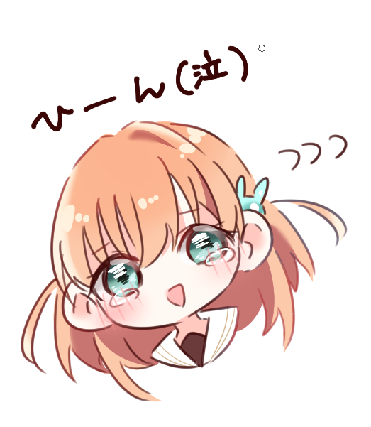 1girl aqua_eyes commentary_request cropped_shoulders crossed_bangs flying_sweatdrops hair_ornament hasu_no_sora_school_uniform hinoshita_kaho link!_like!_love_live! love_live! medium_hair orange_hair rabbit_hair_ornament ririn_(ririn_501) sailor_collar school_uniform solo tearing_up translation_request two_side_up virtual_youtuber white_sailor_collar winter_uniform