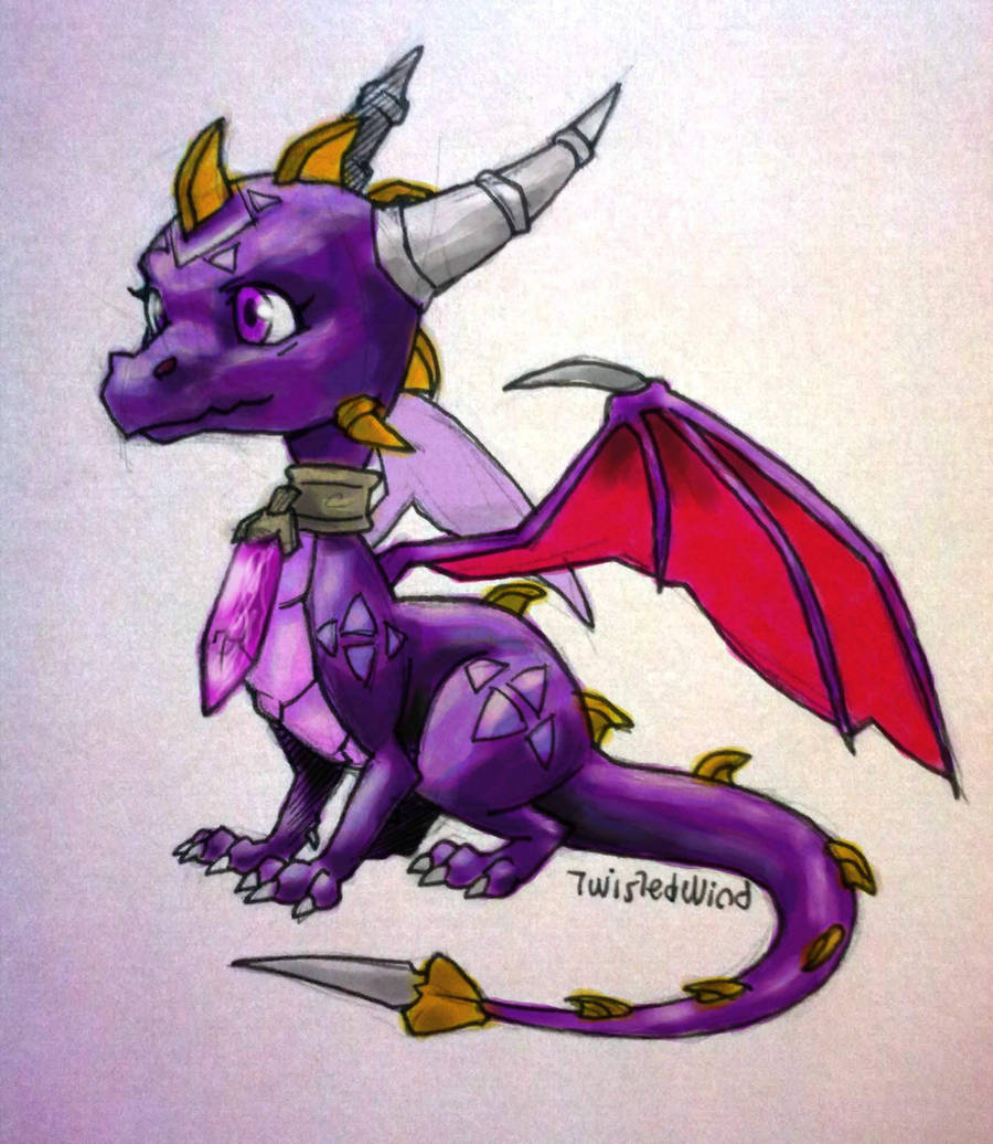 crystal dragon dragon_horns dragon_tail horns nina_the_dragon purple_eyes spyro_(series) tail the_legend_of_spyro twistedterra
