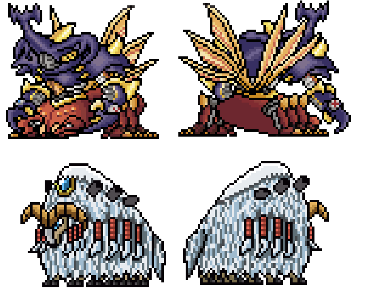 ancientbeatmon ancientmegatheriumon bug digimon digimon_(creature) digimon_frontier horns pixel_art simple_background ten_legendary_warriors white_background wings