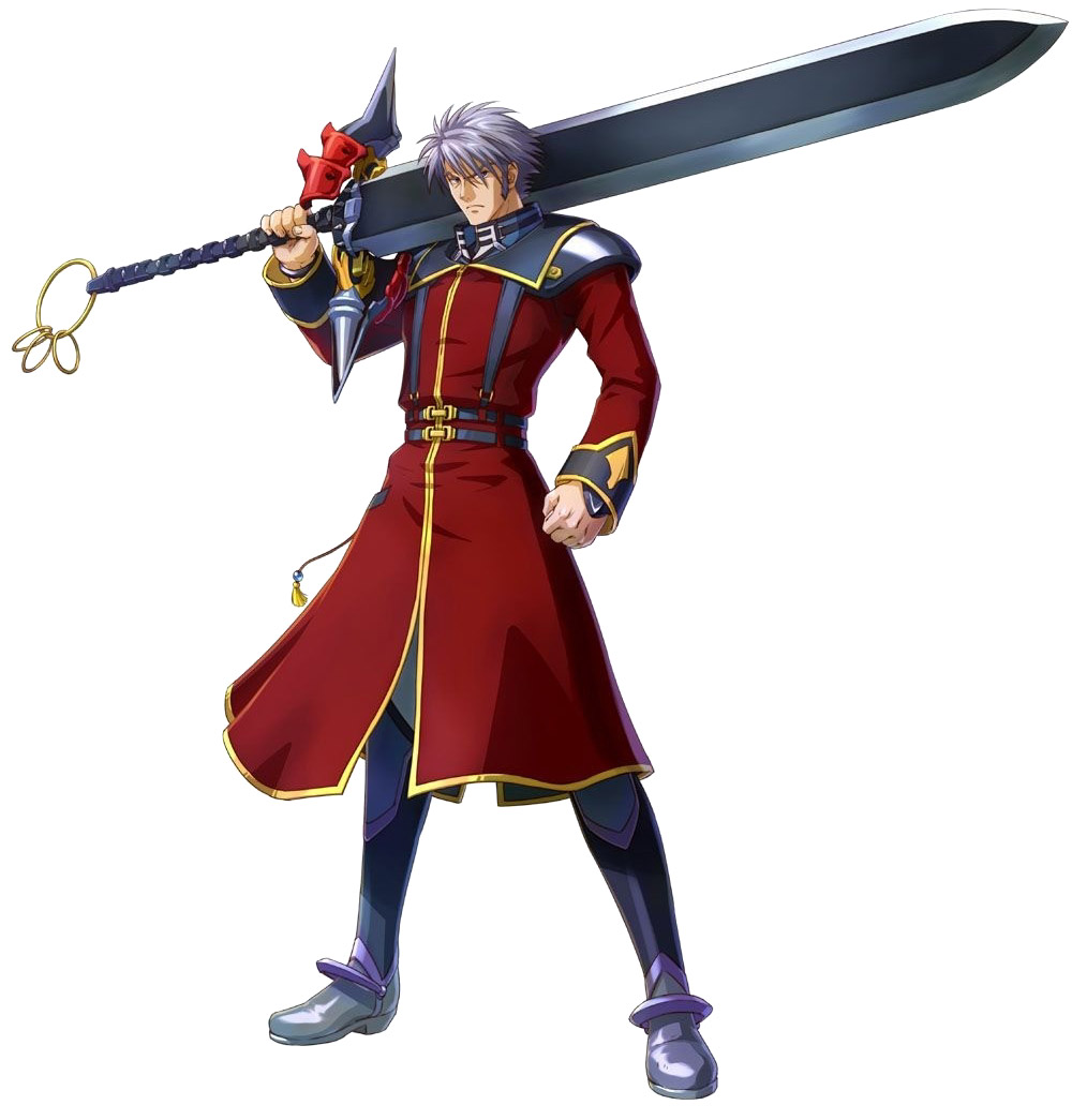 1boy armor banpresto boots huge_weapon male_focus official_art over_shoulder pauldrons project_x_zone sanger_zonvolt short_hair shoulder_armor silver_hair solo super_robot_wars super_robot_wars_original_generation sword sword_over_shoulder weapon weapon_over_shoulder