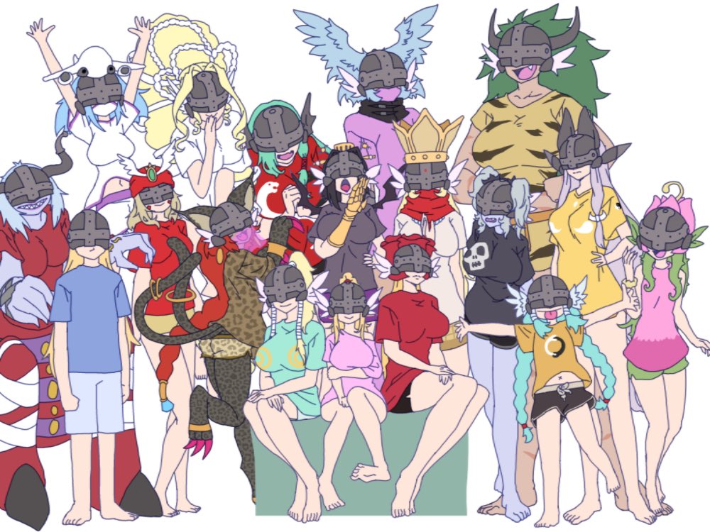 angel angel_boy angel_girl angemon angewomon angewomon_(cosplay) archnemon bastemon breasts cosplay darcmon digimon digimon_(creature) gerusyu head_wings jetsilphymon kinkakumon ladydevimon lilimon lilithmon long_hair looking_at_viewer mask mervamon ofanimon rosemon sakuyamon sanzomon shutumon wings