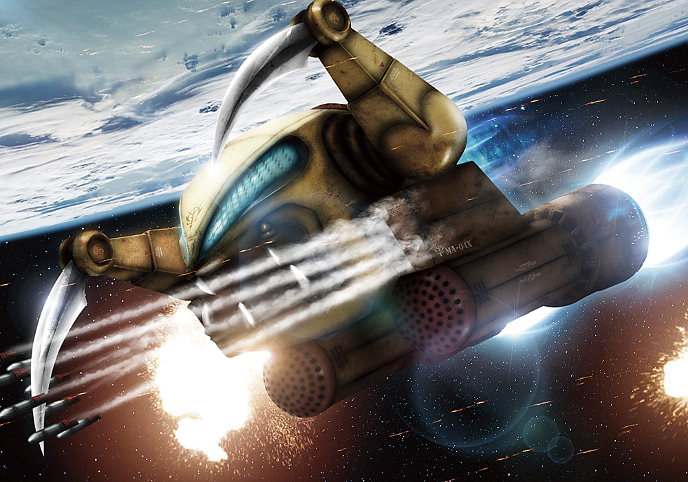 bonyama explosion gundam mecha missile mobile_suit_gundam robot space weapon zakrello zeon